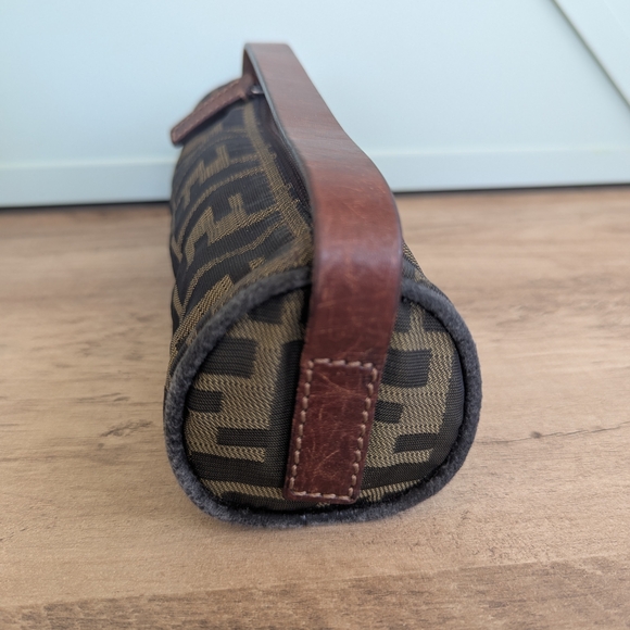 Fendi Zucca Canvas Mini Baguette Wristlet - Brown/Black - Picture 11 of 16